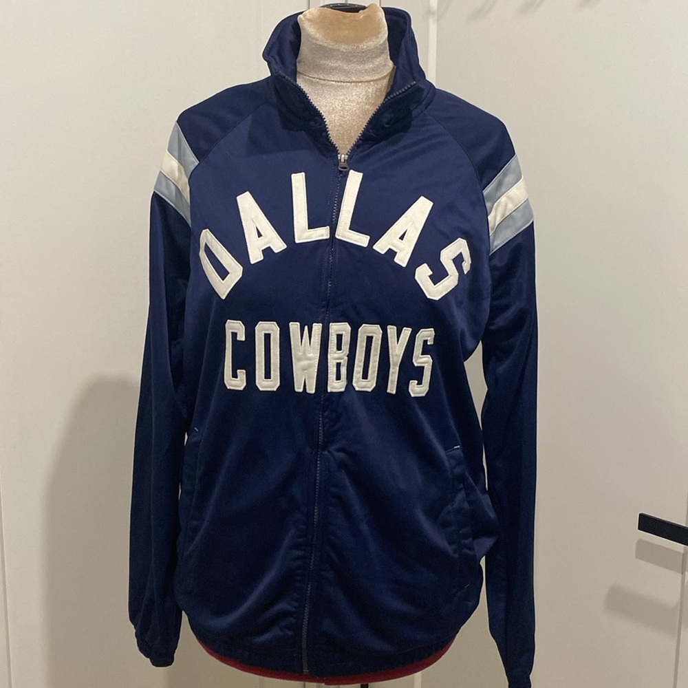 Vintage NFL Dallas COWBOYS Center Field Track Full Zip Front Jacket |Size Large